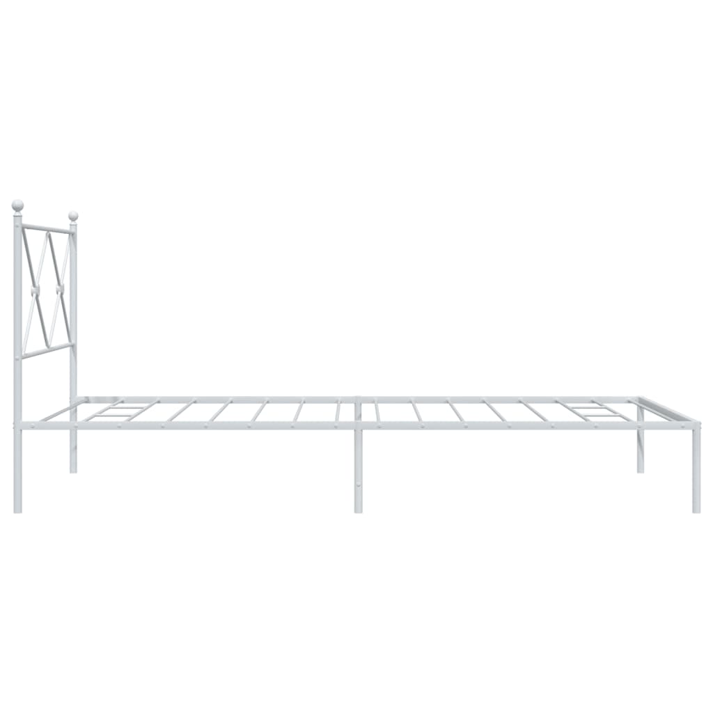 Bedframe met hoofdbord metaal wit 100x200 cm is nu te koop bij PeponiXL, paradijselijk wonen!