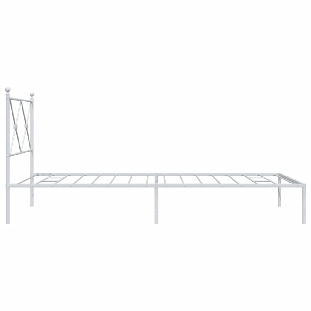 Bedframe met hoofdbord metaal wit 107x203 cm is nu te koop bij PeponiXL, paradijselijk wonen!