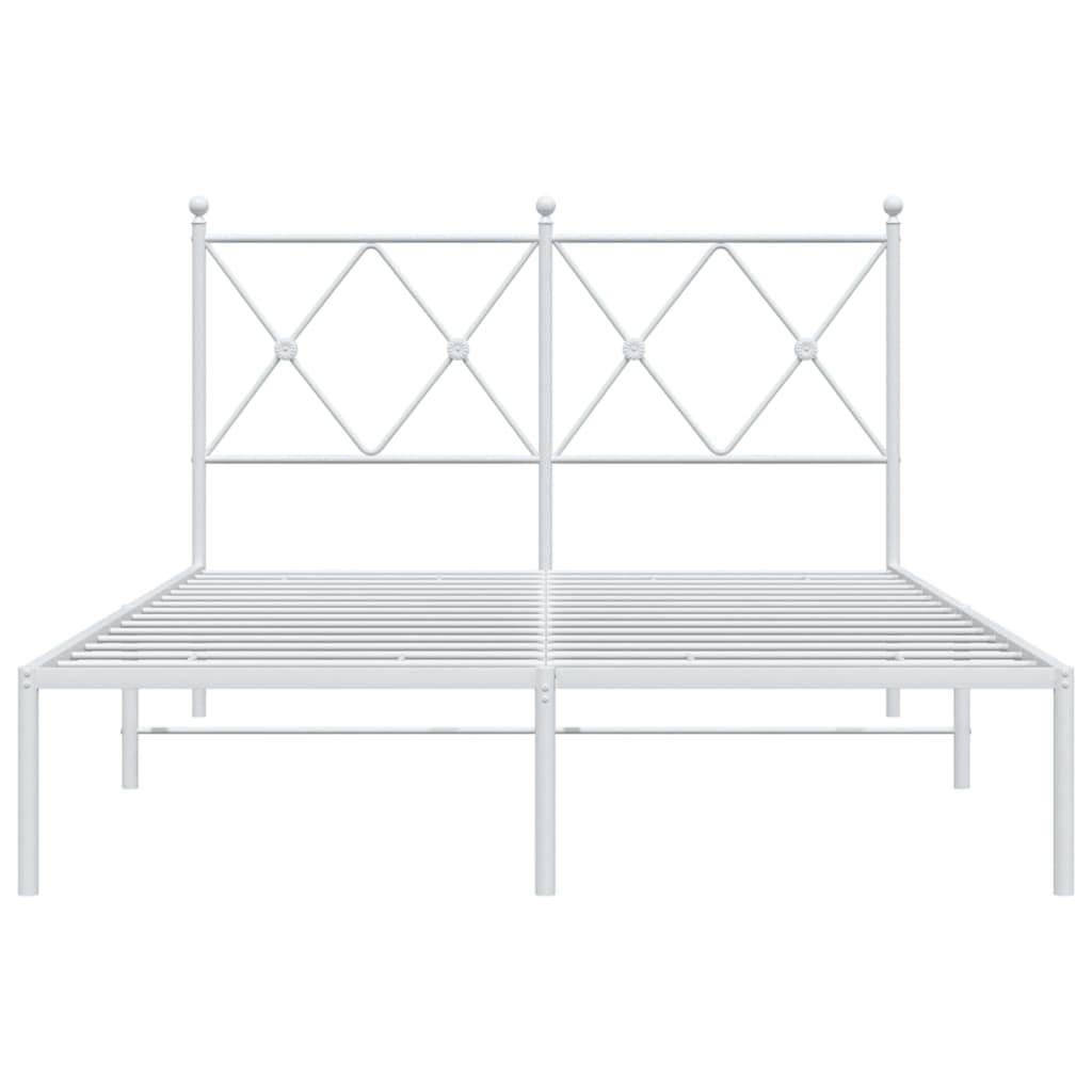 Bedframe met hoofdbord metaal wit 120x190 cm is nu te koop bij PeponiXL, paradijselijk wonen!