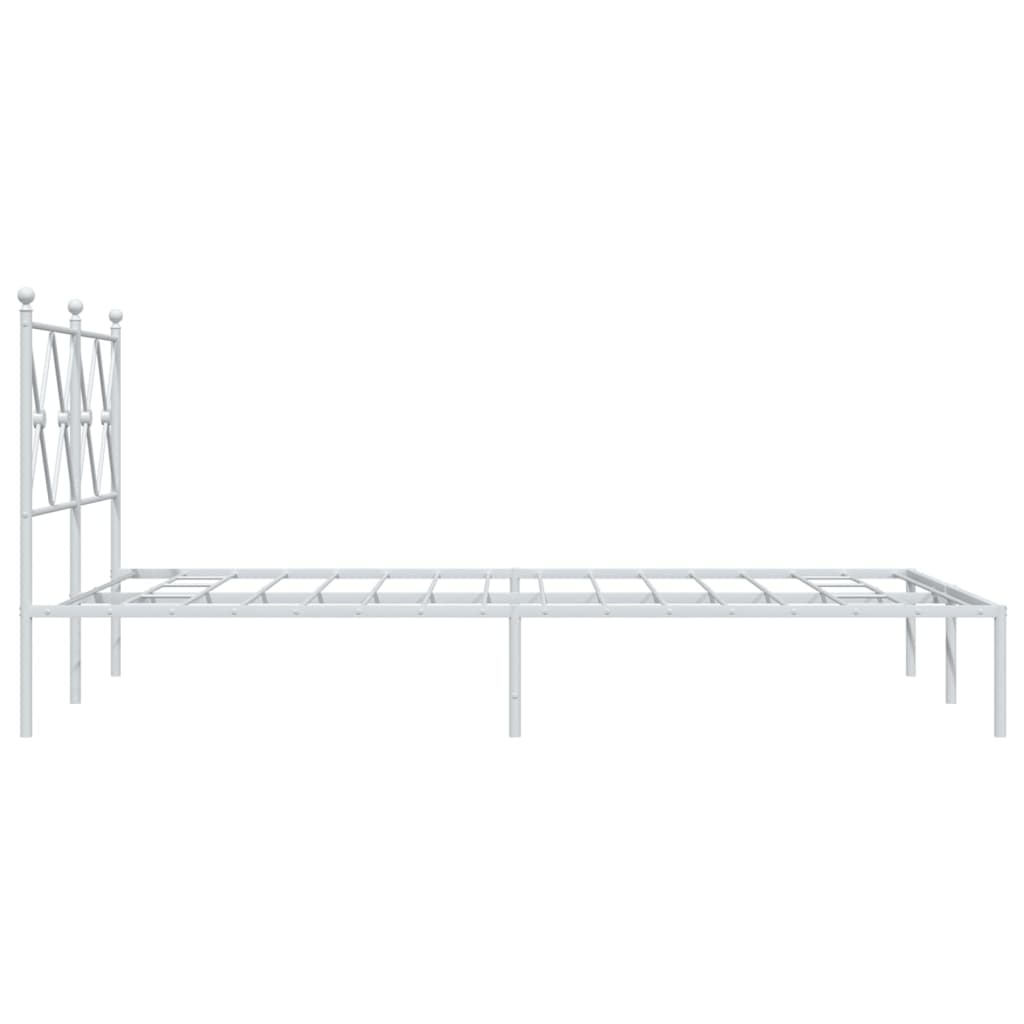 Bedframe met hoofdbord metaal wit 120x190 cm is nu te koop bij PeponiXL, paradijselijk wonen!