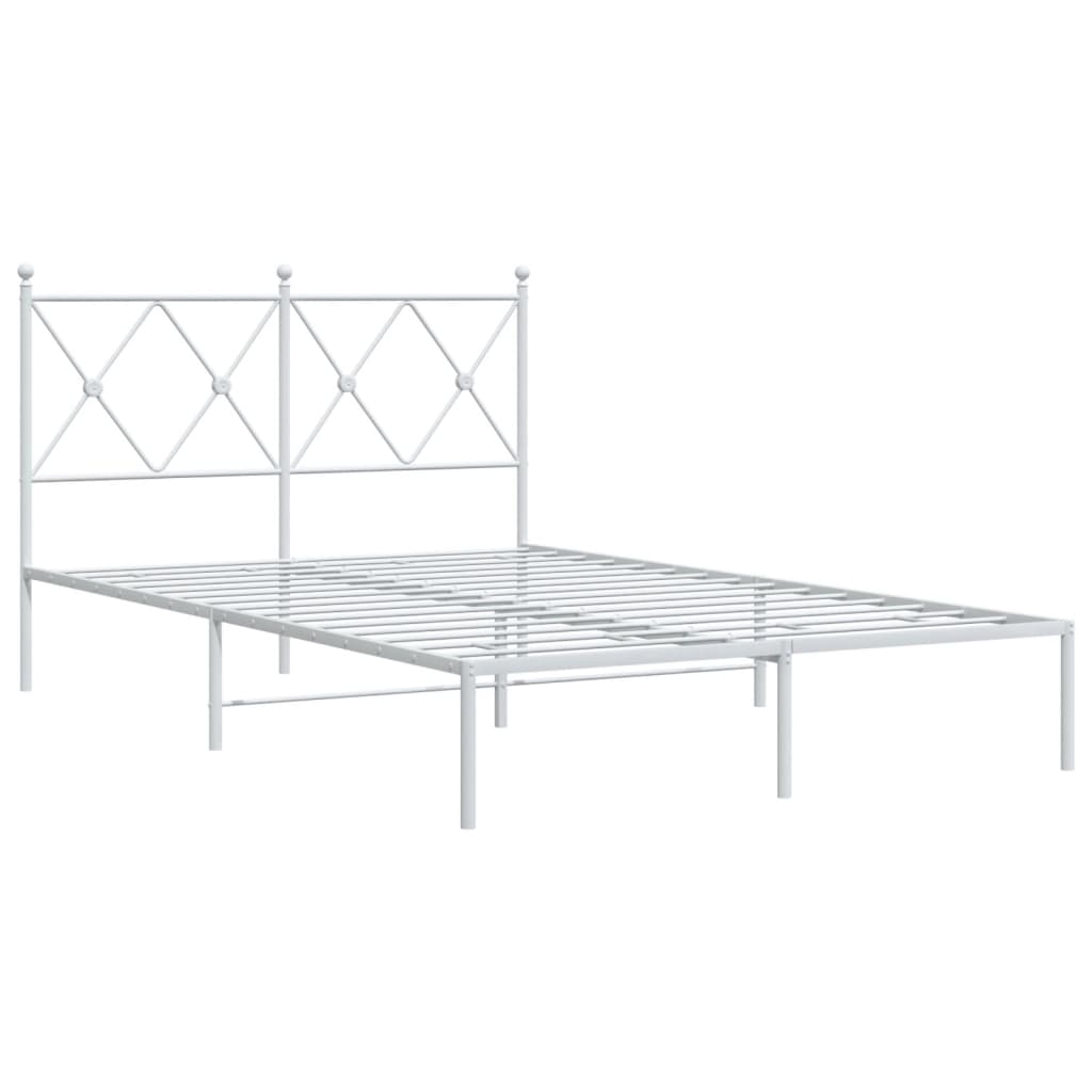 Bedframe met hoofdbord metaal wit 120x200 cm is nu te koop bij PeponiXL, paradijselijk wonen!
