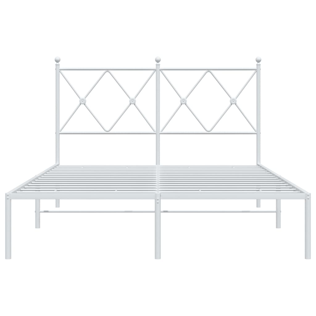 Bedframe met hoofdbord metaal wit 120x200 cm is nu te koop bij PeponiXL, paradijselijk wonen!