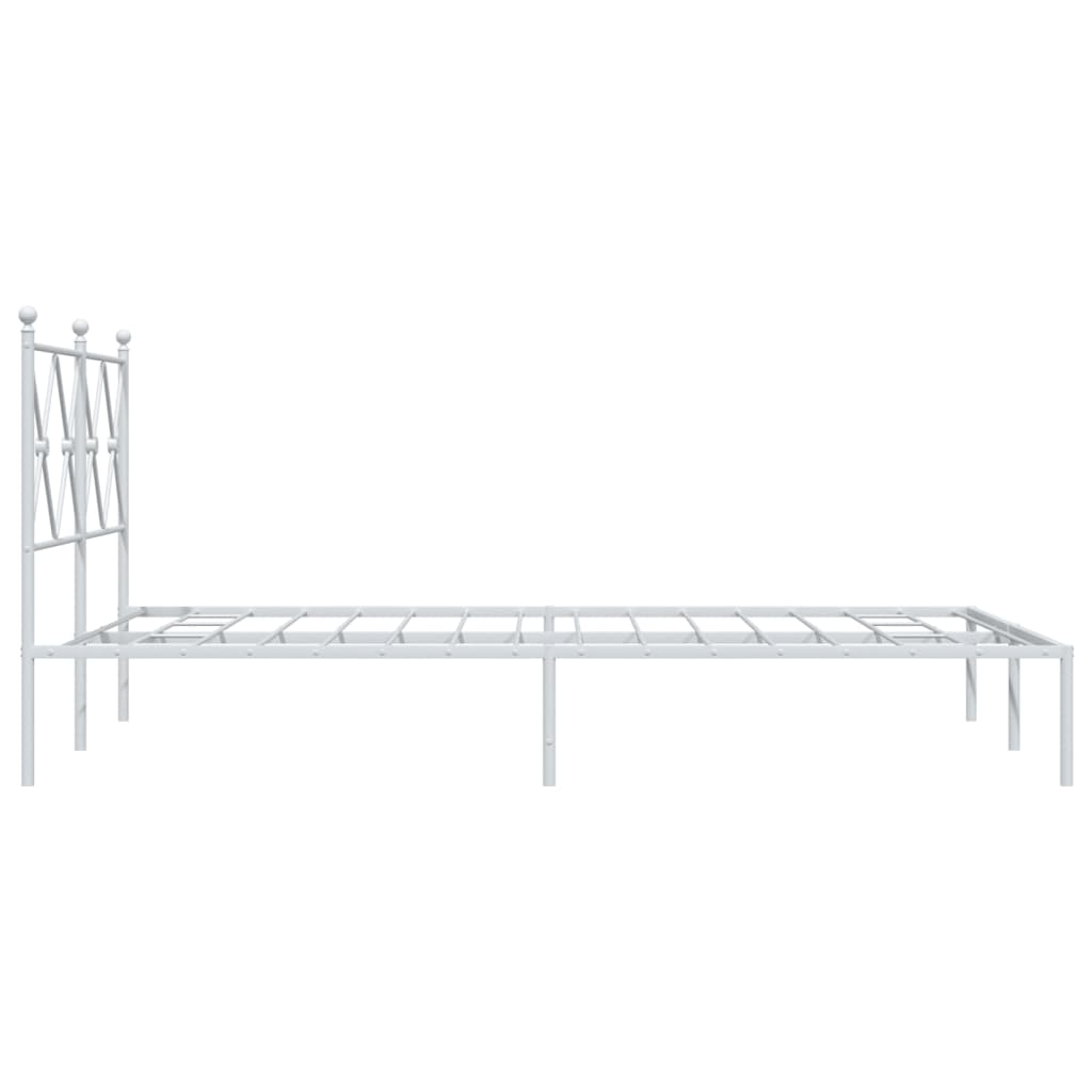 Bedframe met hoofdbord metaal wit 120x200 cm is nu te koop bij PeponiXL, paradijselijk wonen!