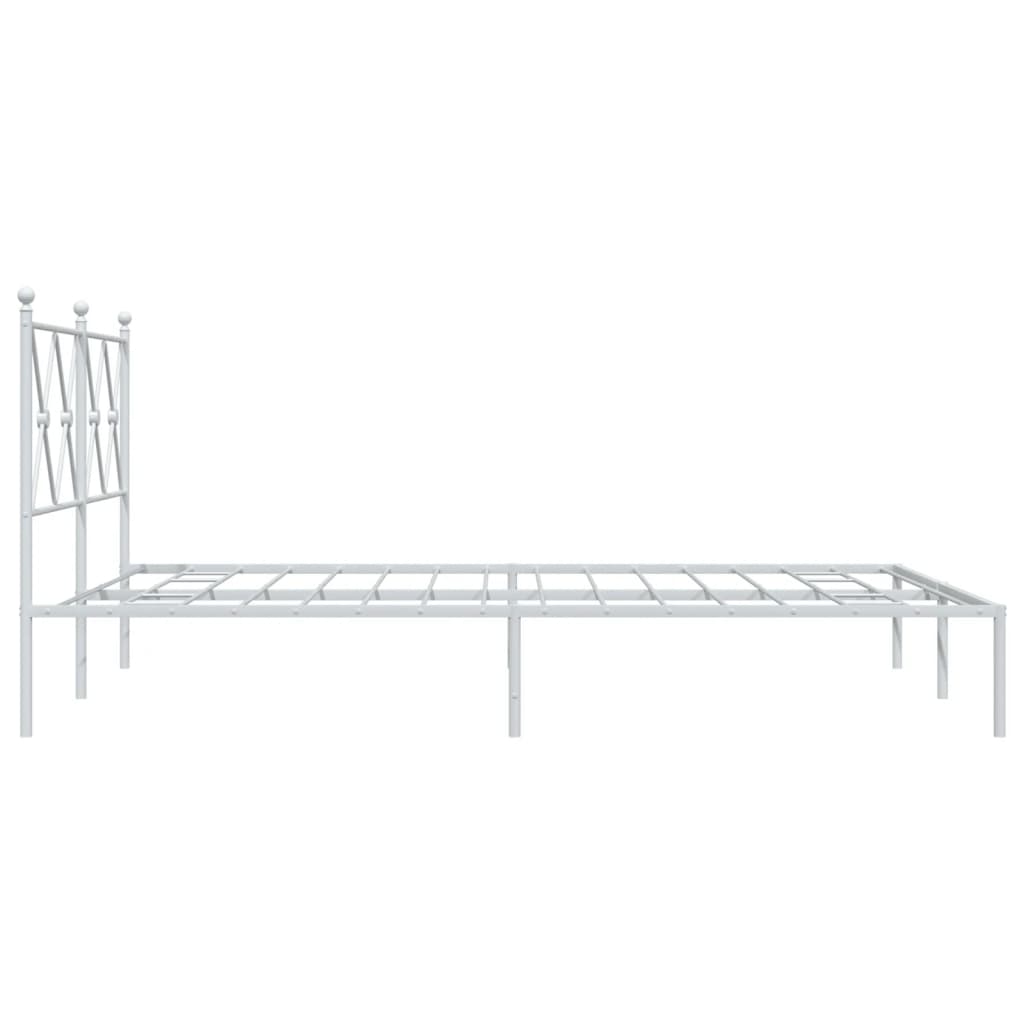Bedframe met hoofdbord metaal wit 135x190 cm is nu te koop bij PeponiXL, paradijselijk wonen!