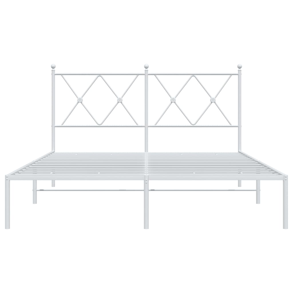 Bedframe met hoofdbord metaal wit 140x200 cm is nu te koop bij PeponiXL, paradijselijk wonen!