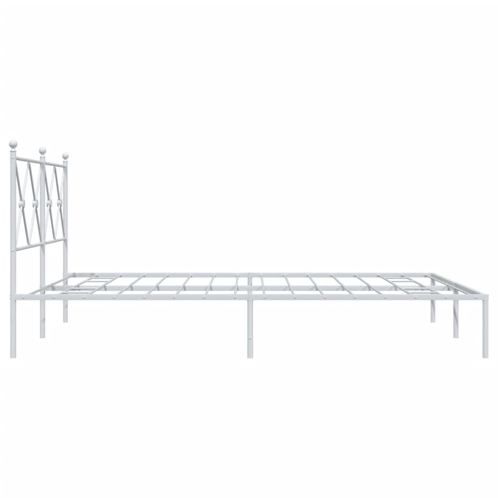 Bedframe met hoofdbord metaal wit 150x200 cm is nu te koop bij PeponiXL, paradijselijk wonen!