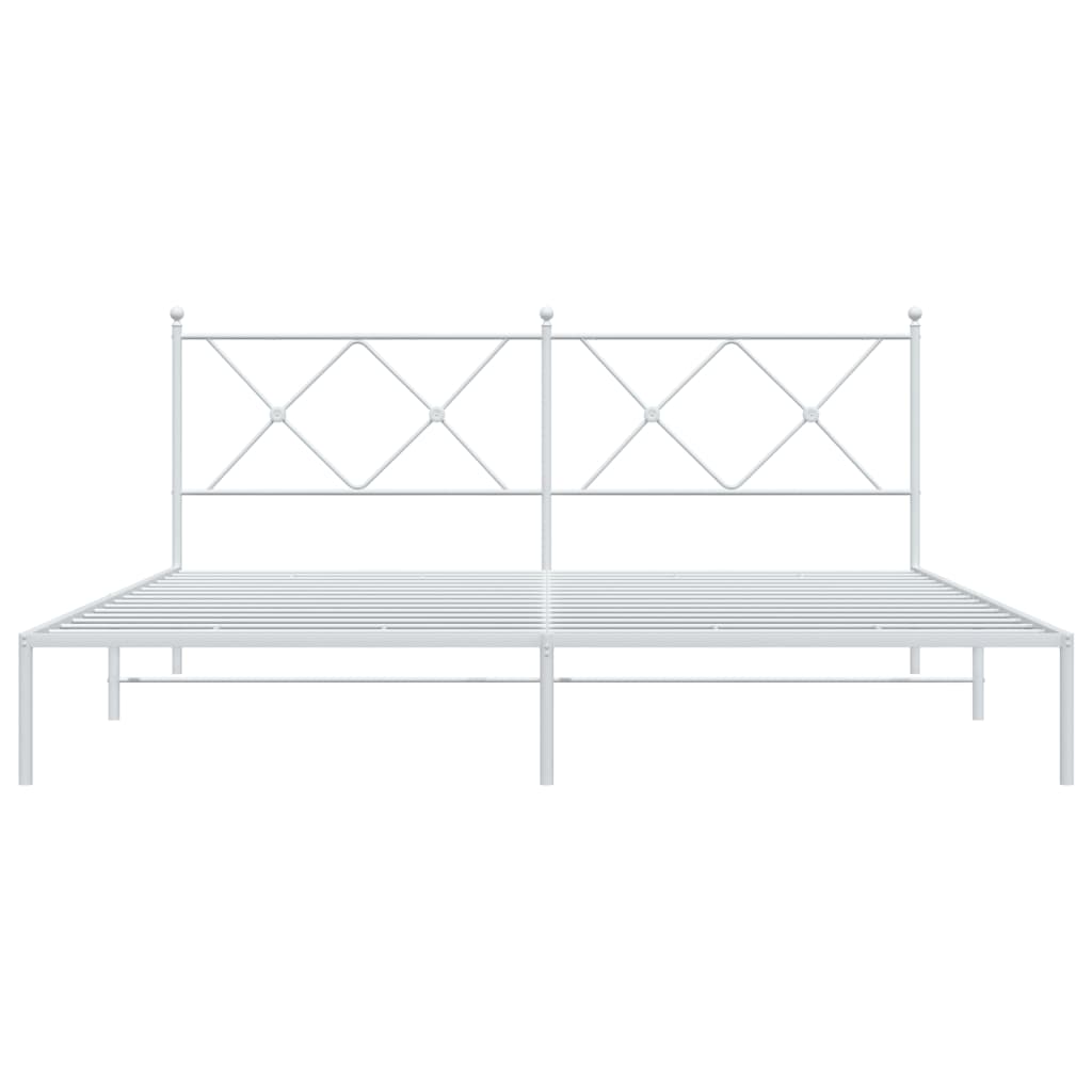 Bedframe met hoofdbord metaal wit 180x200 cm is nu te koop bij PeponiXL, paradijselijk wonen!