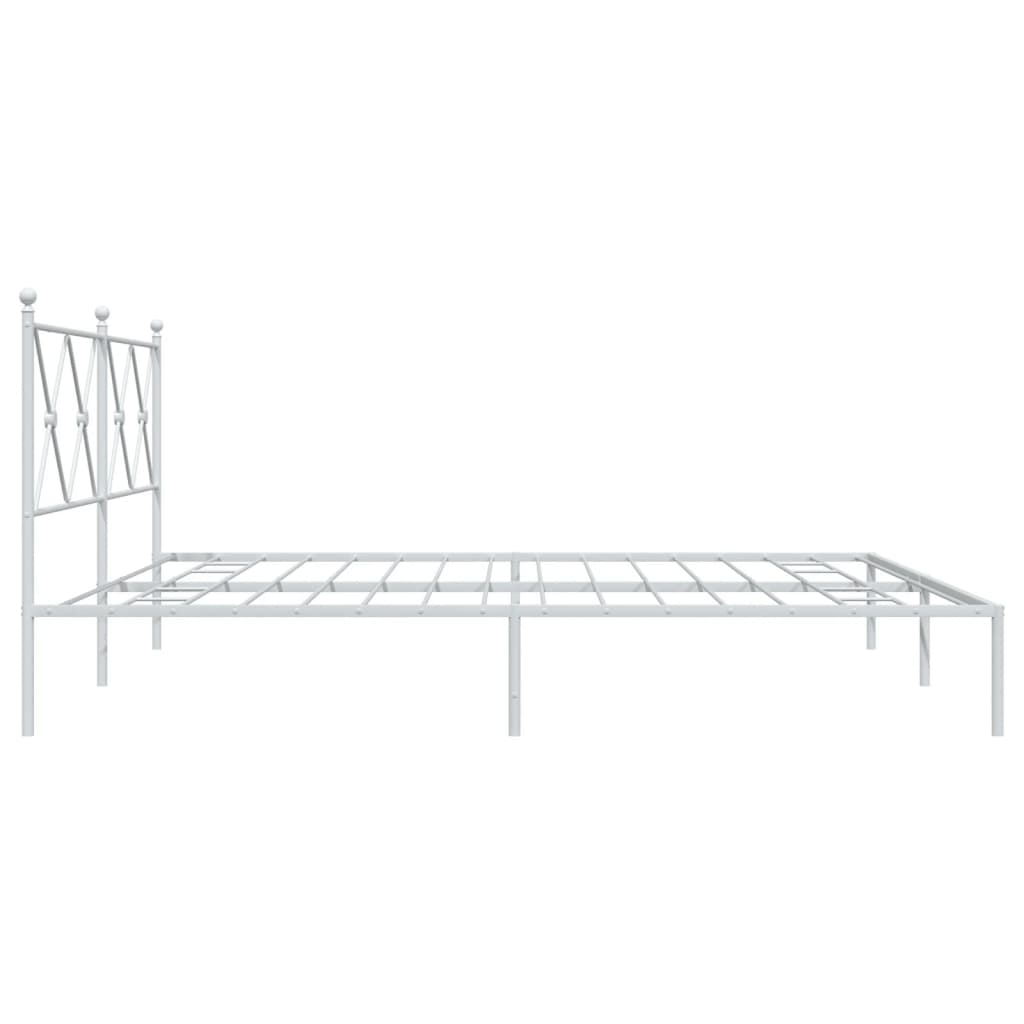 Bedframe met hoofdbord metaal wit 180x200 cm is nu te koop bij PeponiXL, paradijselijk wonen!