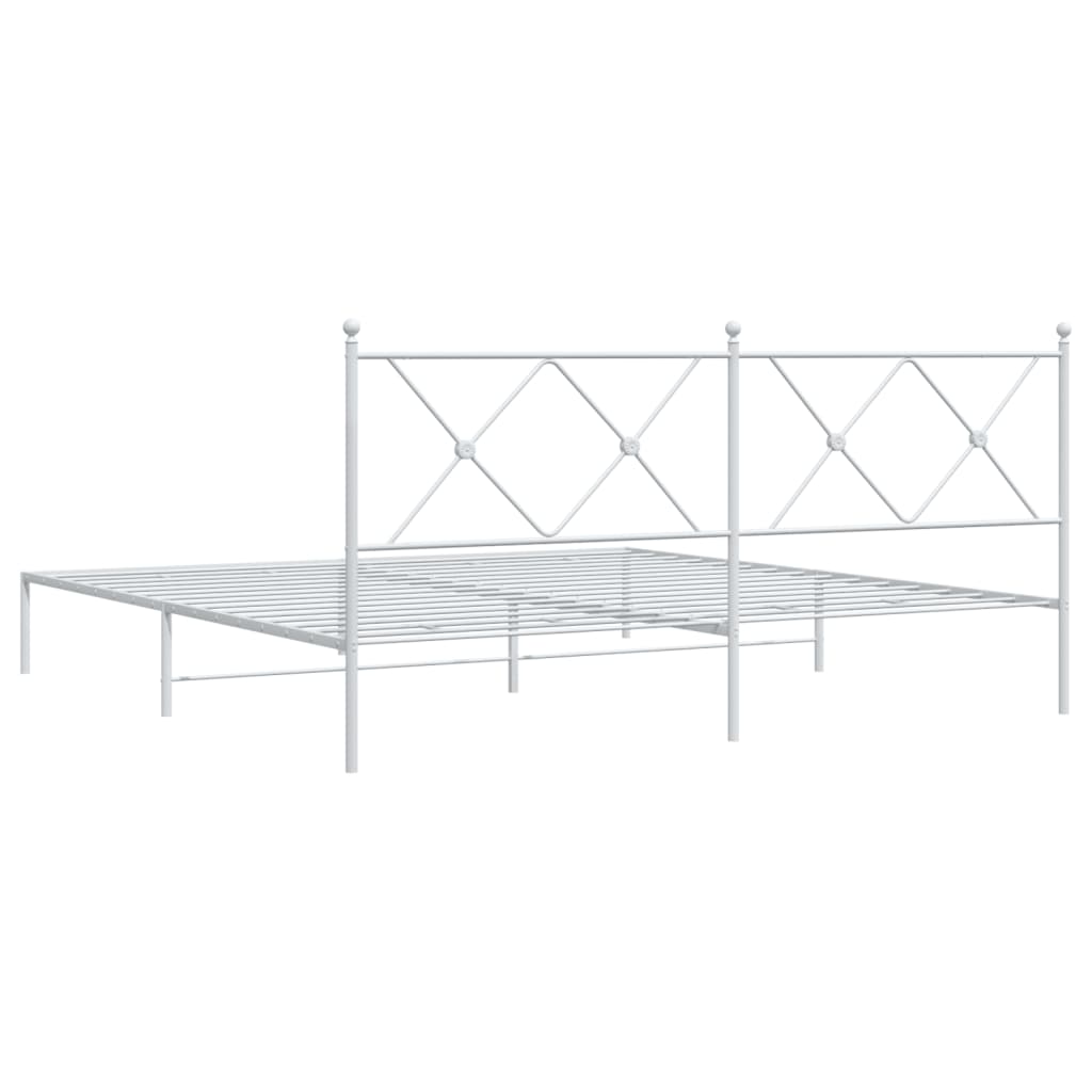 Bedframe met hoofdbord metaal wit 180x200 cm is nu te koop bij PeponiXL, paradijselijk wonen!