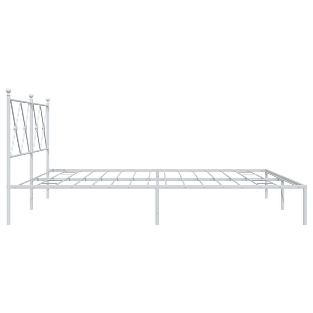 Bedframe met hoofdbord metaal wit 183x213 cm is nu te koop bij PeponiXL, paradijselijk wonen!