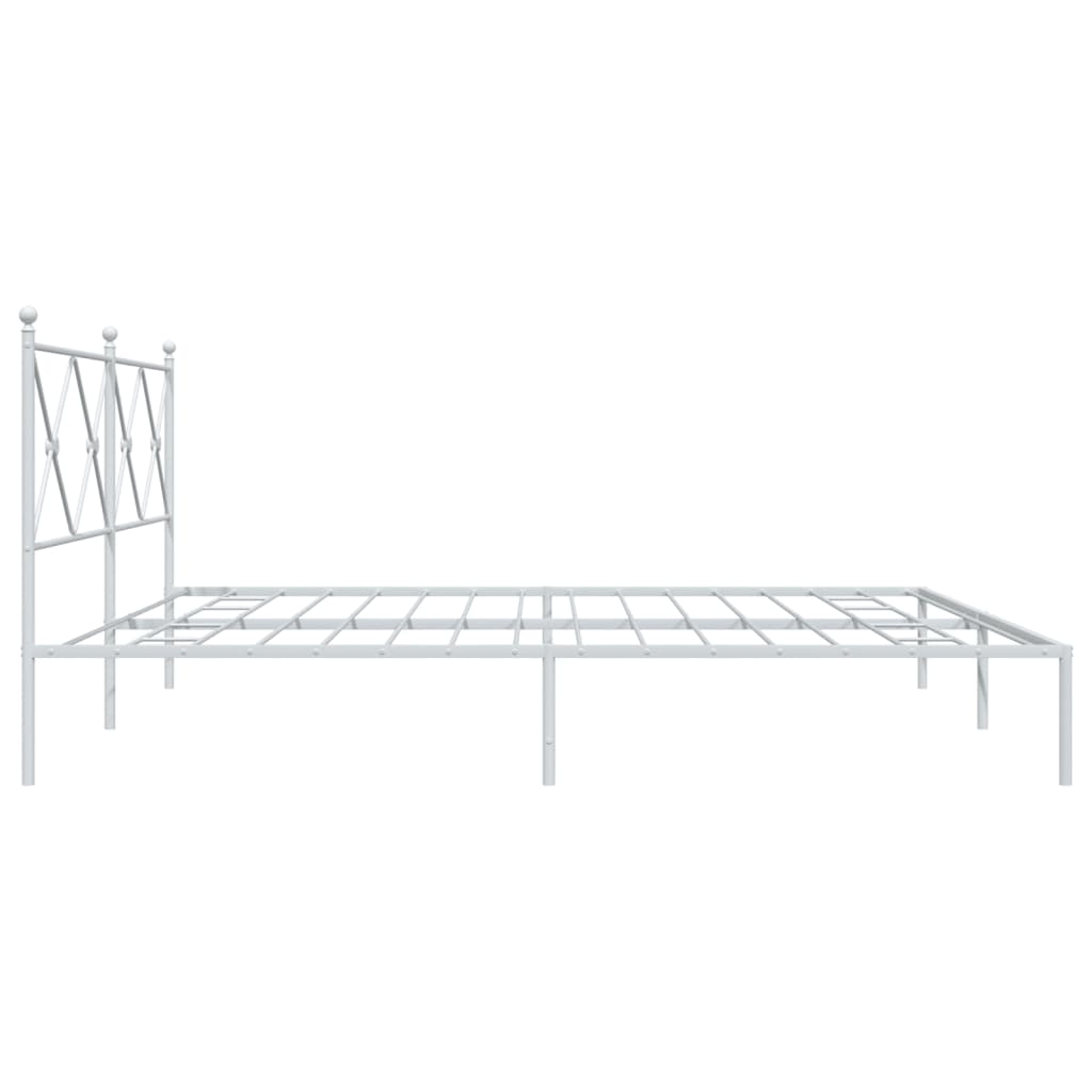 Bedframe met hoofdbord metaal wit 193x203 cm is nu te koop bij PeponiXL, paradijselijk wonen!