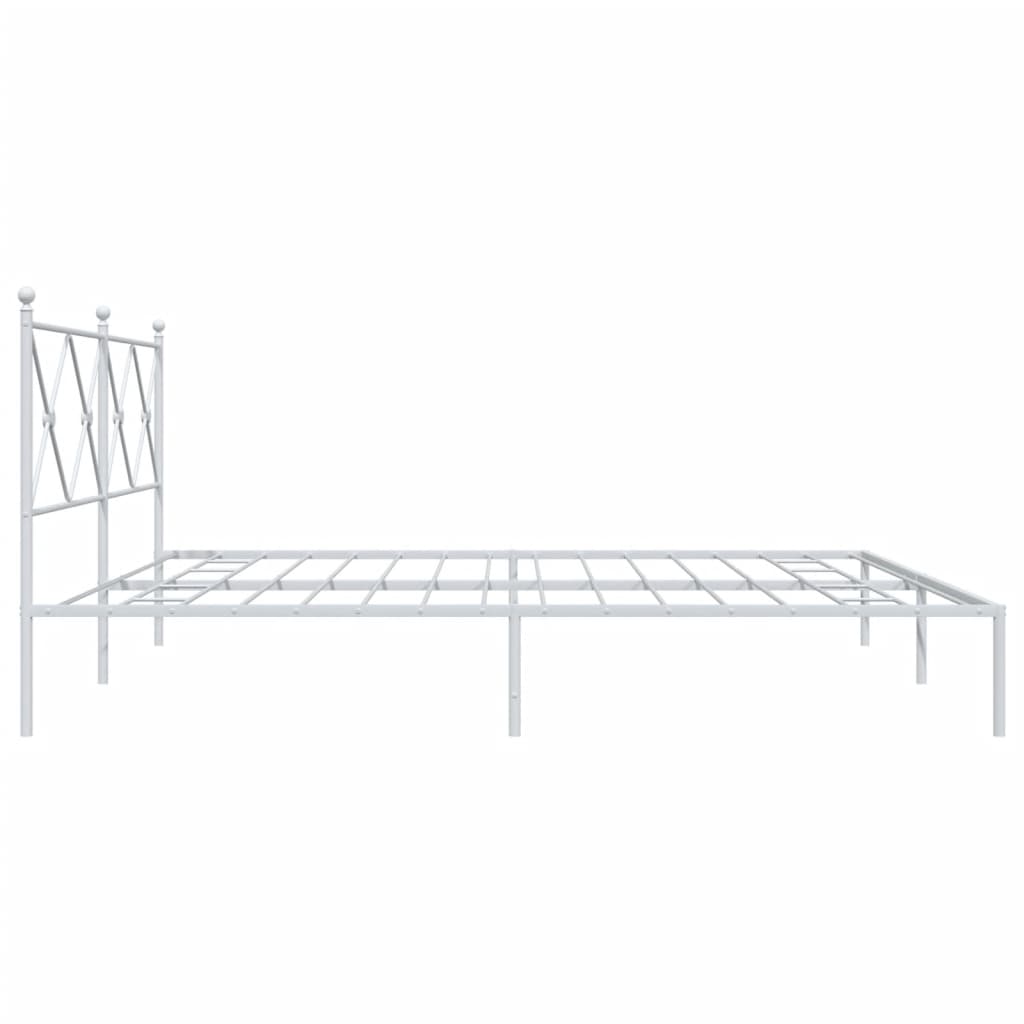 Bedframe met hoofdbord metaal wit 200x200 cm is nu te koop bij PeponiXL, paradijselijk wonen!