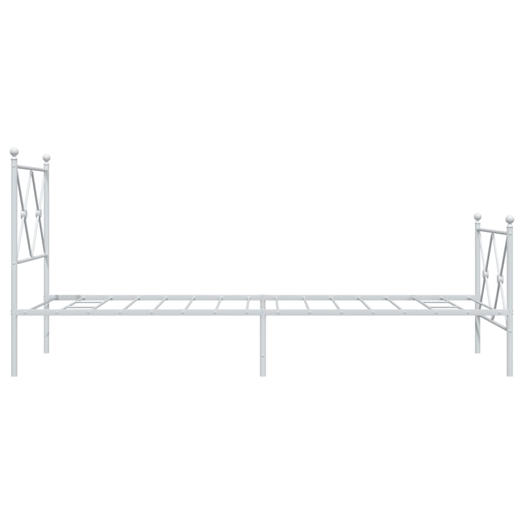 Bedframe met hoofd- en voeteneinde metaal wit 75x190 cm is nu te koop bij PeponiXL, paradijselijk wonen!