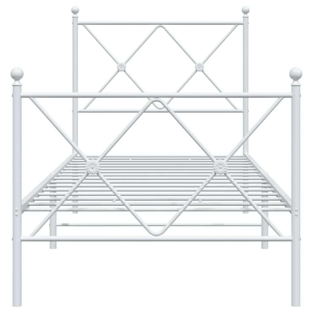 Bedframe met hoofd- en voeteneinde metaal wit 80x200 cm is nu te koop bij PeponiXL, paradijselijk wonen!