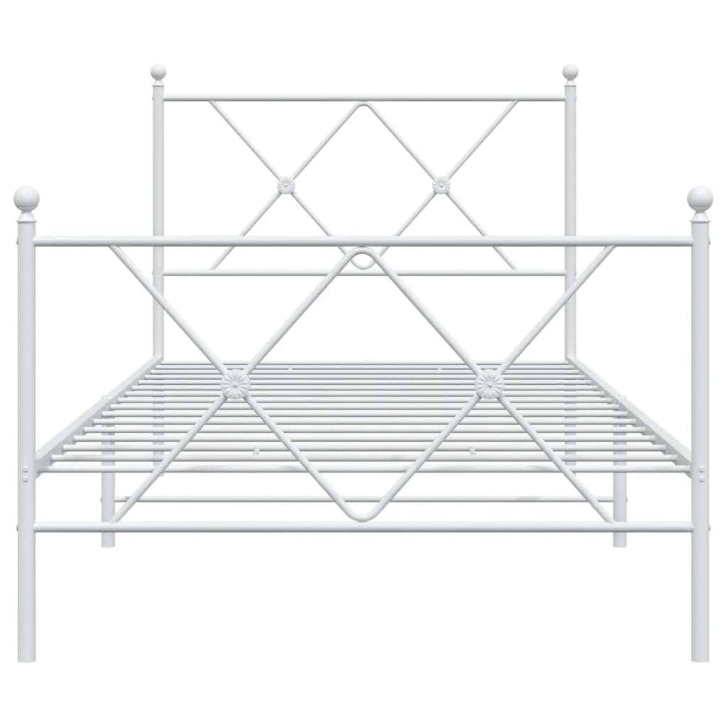 Bedframe met hoofd- en voeteneinde metaal wit 90x190 cm is nu te koop bij PeponiXL, paradijselijk wonen!