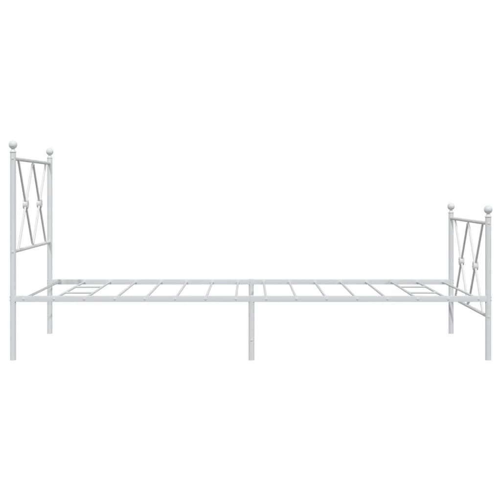 Bedframe met hoofd- en voeteneinde metaal wit 90x190 cm is nu te koop bij PeponiXL, paradijselijk wonen!