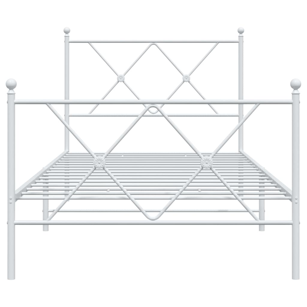 Bedframe met hoofd- en voeteneinde metaal wit 90x200 cm is nu te koop bij PeponiXL, paradijselijk wonen!