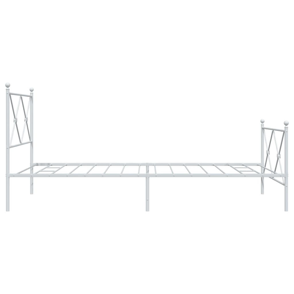 Bedframe met hoofd- en voeteneinde metaal wit 100x190 cm is nu te koop bij PeponiXL, paradijselijk wonen!