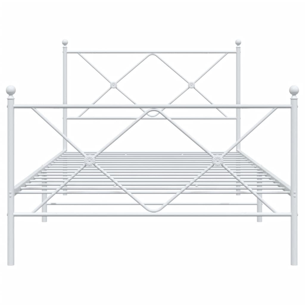 Bedframe met hoofd- en voeteneinde metaal wit 100x200 cm is nu te koop bij PeponiXL, paradijselijk wonen!