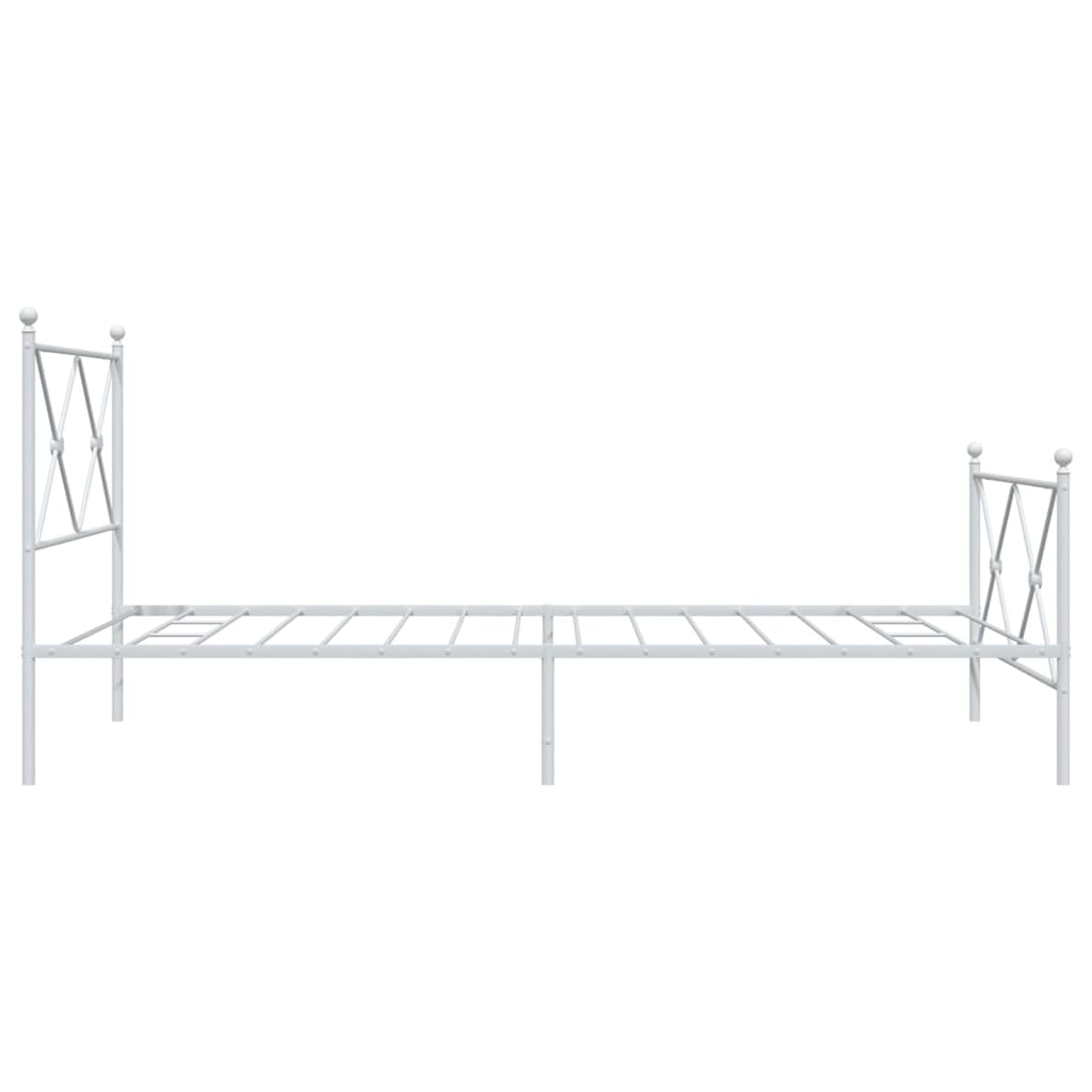Bedframe met hoofd- en voeteneinde metaal wit 100x200 cm is nu te koop bij PeponiXL, paradijselijk wonen!