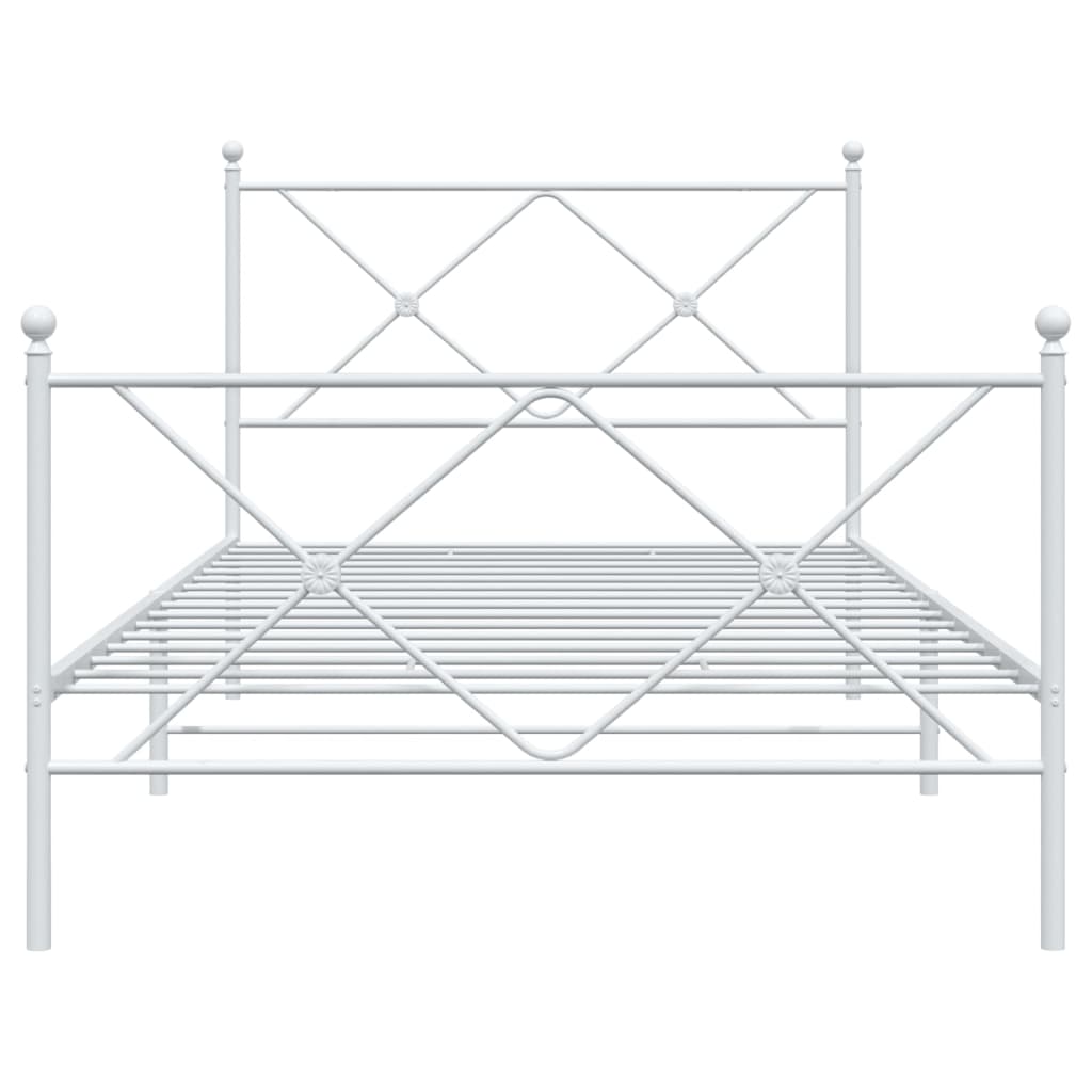 Bedframe met hoofd- en voeteneinde metaal wit 107x203 cm is nu te koop bij PeponiXL, paradijselijk wonen!