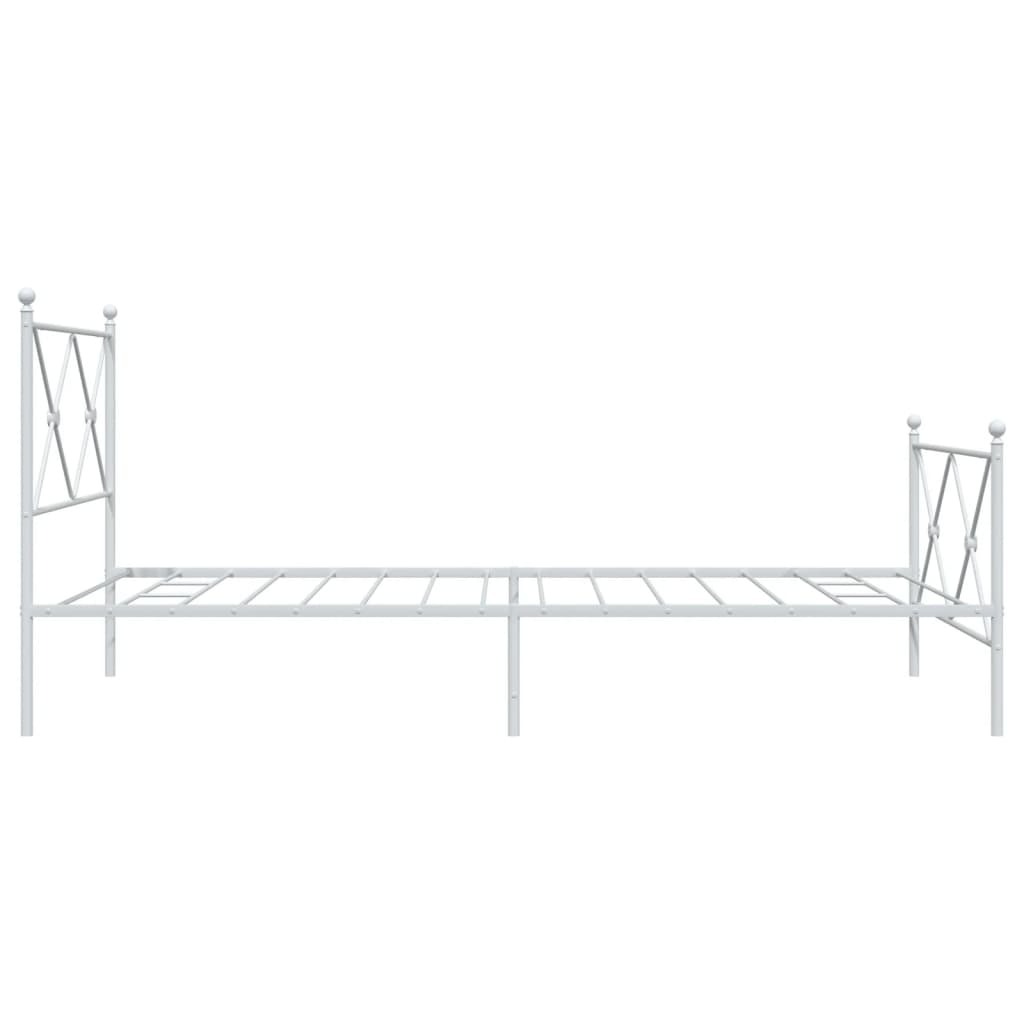 Bedframe met hoofd- en voeteneinde metaal wit 107x203 cm is nu te koop bij PeponiXL, paradijselijk wonen!