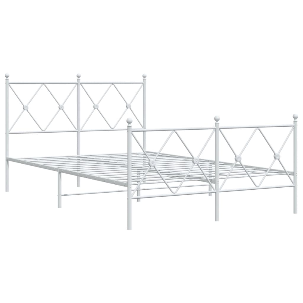 Bedframe met hoofd- en voeteneinde metaal wit 120 x 190 cm is nu te koop bij PeponiXL, paradijselijk wonen!