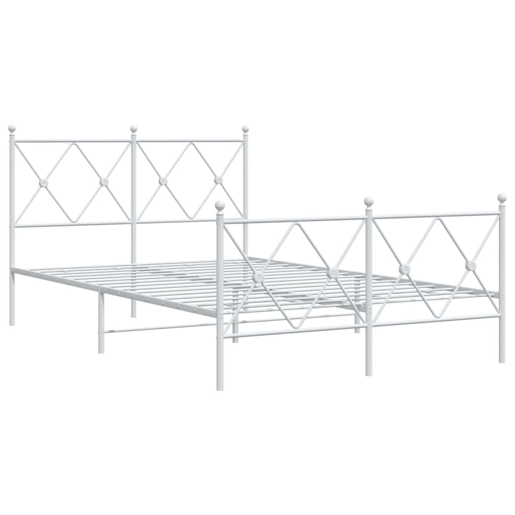 Bedframe met hoofd- en voeteneinde metaal wit 120x200 cm is nu te koop bij PeponiXL, paradijselijk wonen!