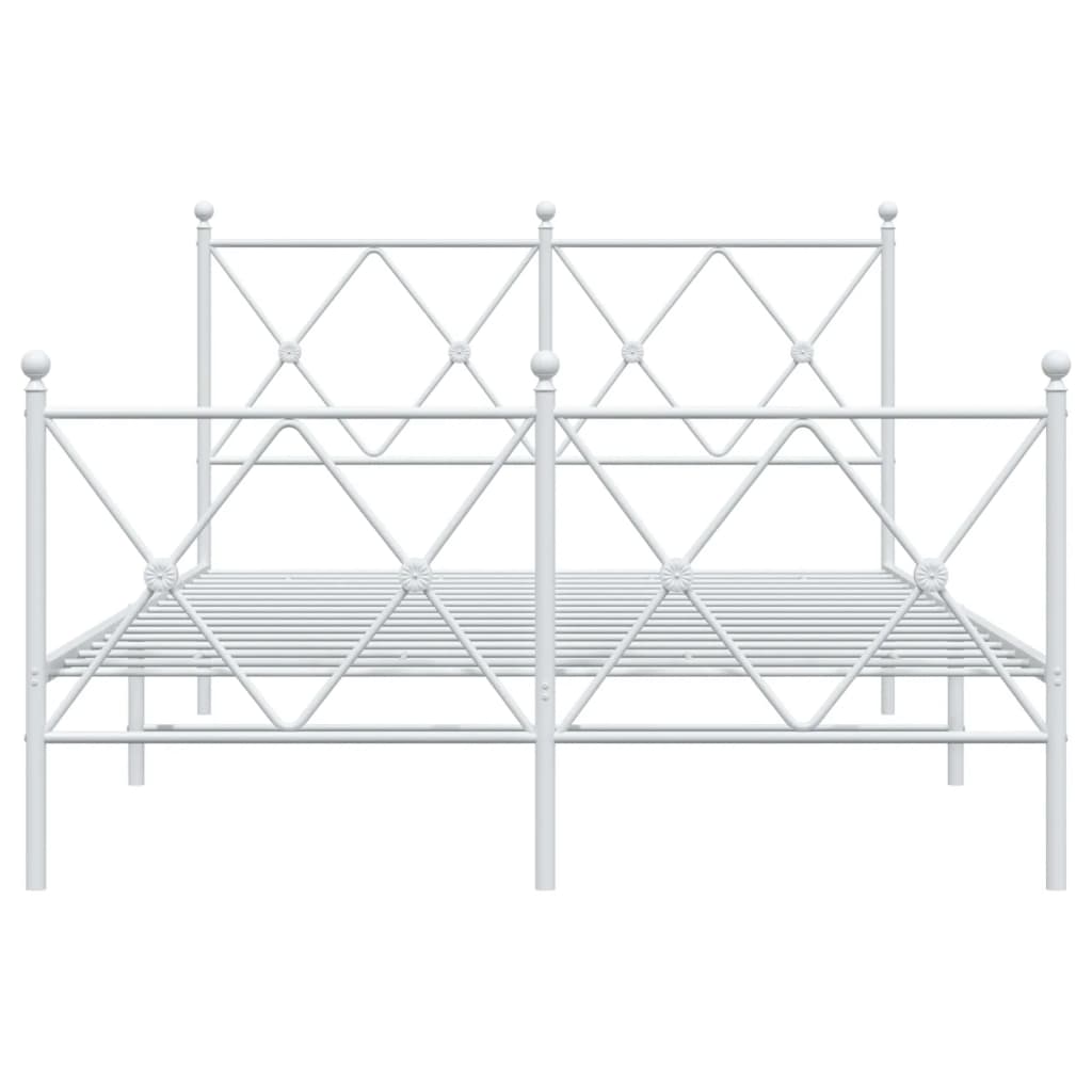 Bedframe met hoofd- en voeteneinde metaal wit 120x200 cm is nu te koop bij PeponiXL, paradijselijk wonen!