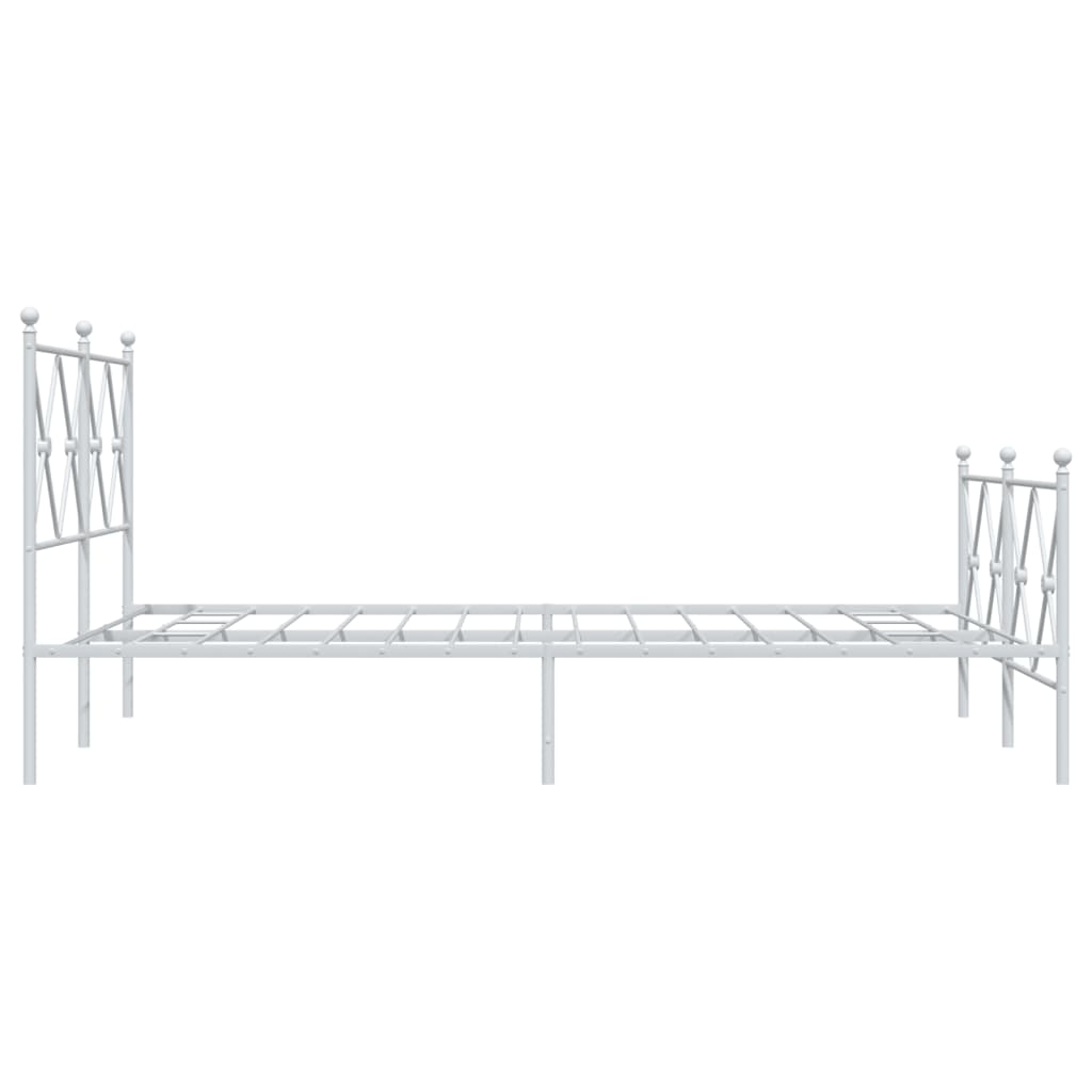 Bedframe met hoofd- en voeteneinde metaal wit 120x200 cm is nu te koop bij PeponiXL, paradijselijk wonen!