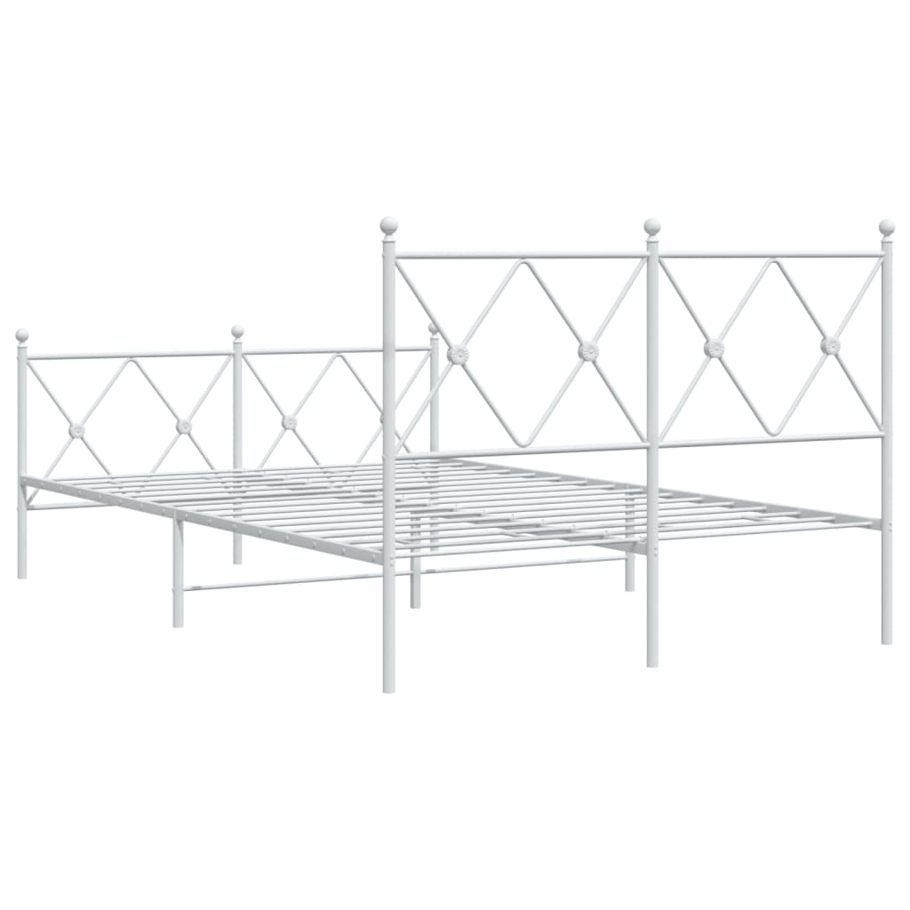 Bedframe met hoofd- en voeteneinde metaal wit 120x200 cm is nu te koop bij PeponiXL, paradijselijk wonen!