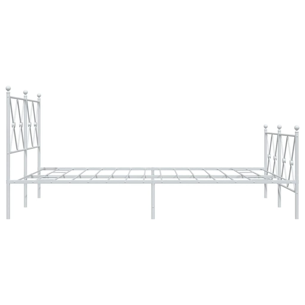 Bedframe met hoofd- en voeteneinde metaal wit 137x190 cm is nu te koop bij PeponiXL, paradijselijk wonen!