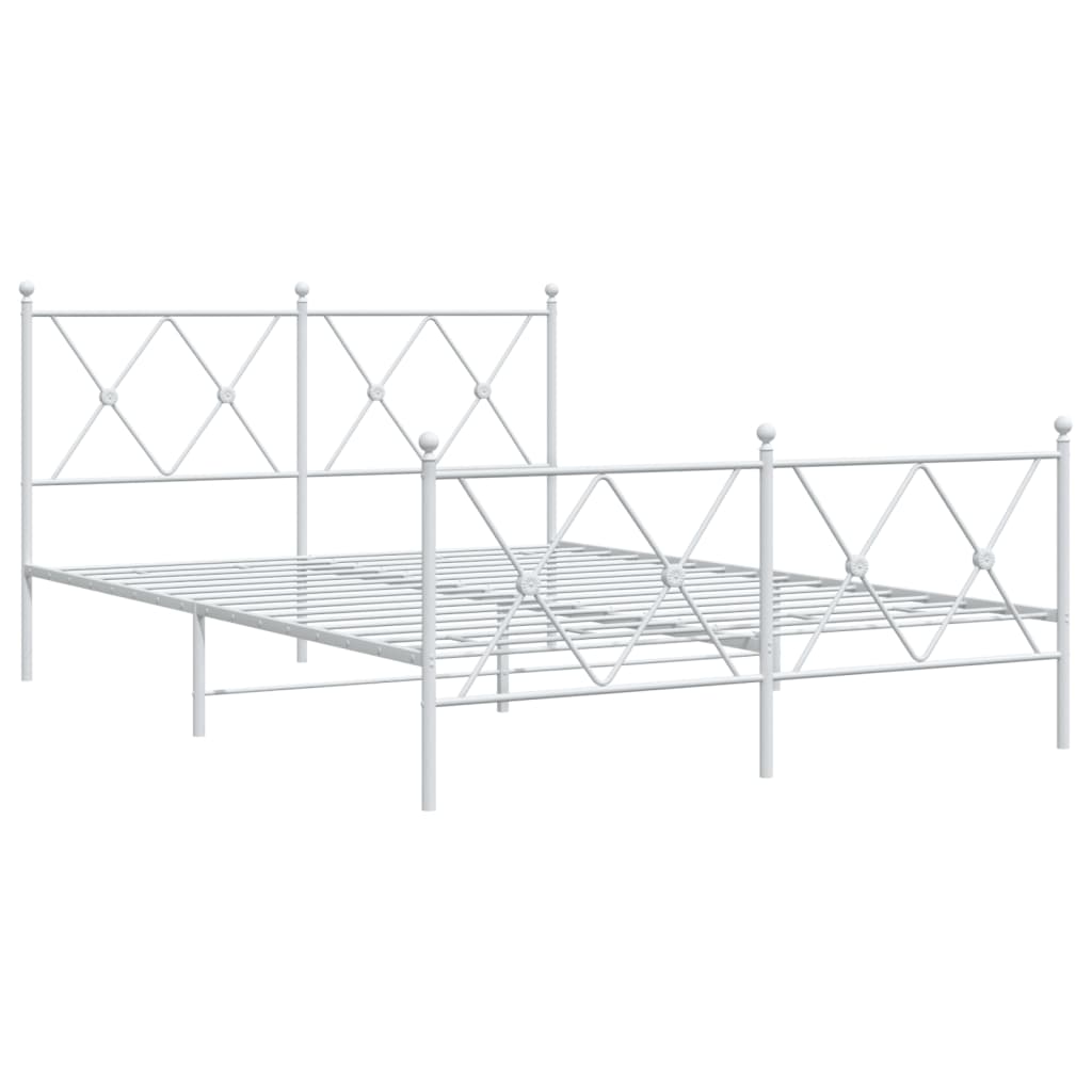 Bedframe met hoofd- en voeteneinde metaal wit 140x190 cm is nu te koop bij PeponiXL, paradijselijk wonen!