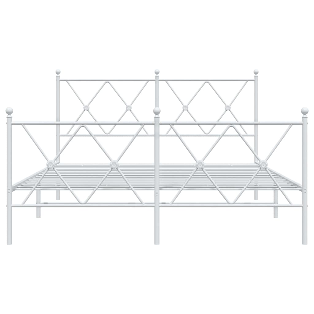 Bedframe met hoofd- en voeteneinde metaal wit 140x190 cm is nu te koop bij PeponiXL, paradijselijk wonen!