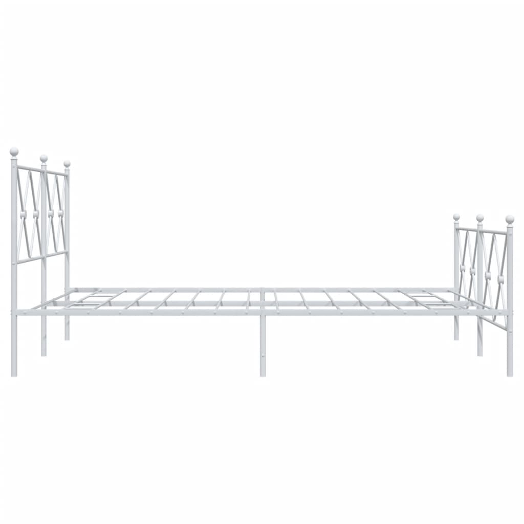 Bedframe met hoofd- en voeteneinde metaal wit 140x190 cm is nu te koop bij PeponiXL, paradijselijk wonen!