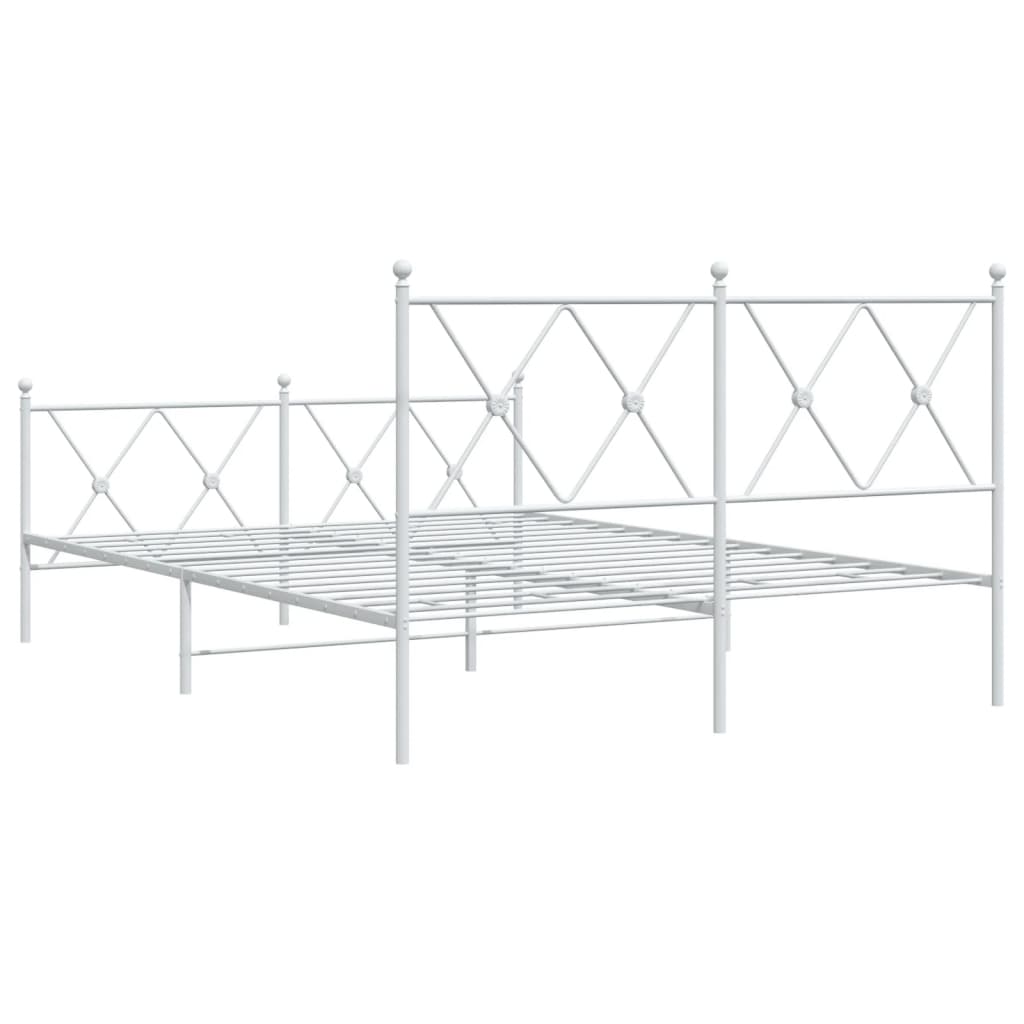 Bedframe met hoofd- en voeteneinde metaal wit 140x190 cm is nu te koop bij PeponiXL, paradijselijk wonen!
