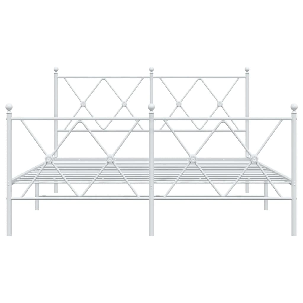 Bedframe met hoofd- en voeteneinde metaal wit 140x200 cm is nu te koop bij PeponiXL, paradijselijk wonen!