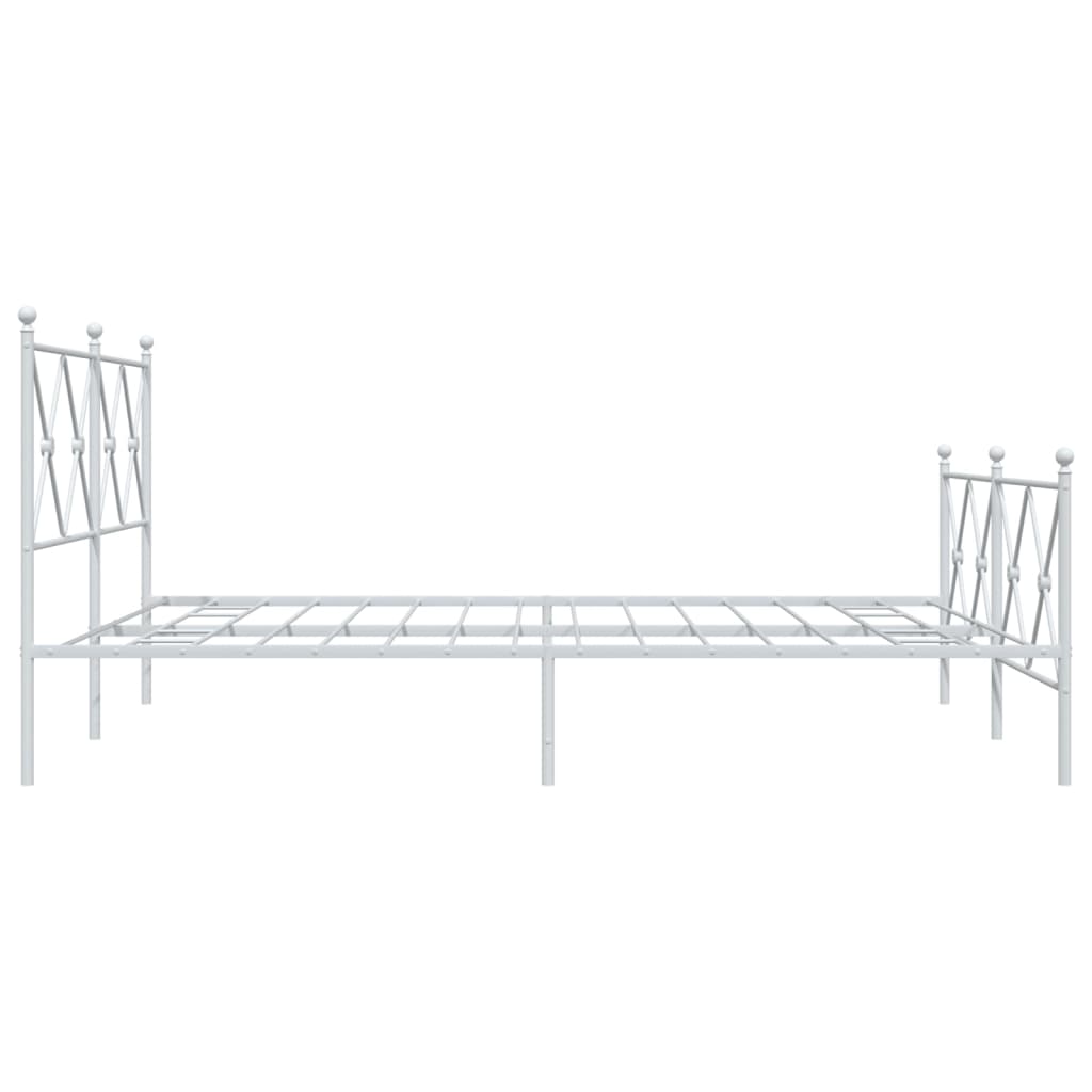 Bedframe met hoofd- en voeteneinde metaal wit 150x200 cm is nu te koop bij PeponiXL, paradijselijk wonen!