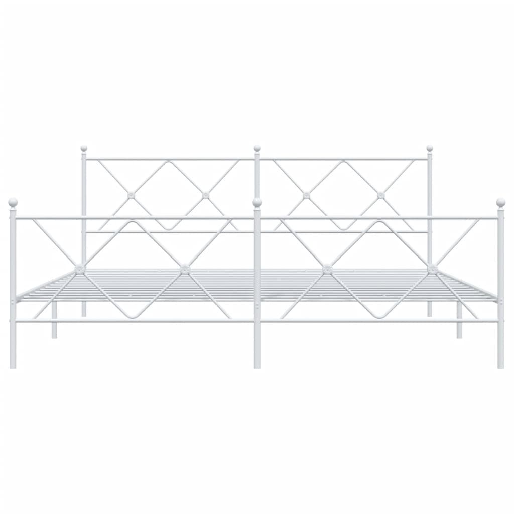Bedframe met hoofd- en voeteneinde metaal wit 183x213 cm is nu te koop bij PeponiXL, paradijselijk wonen!