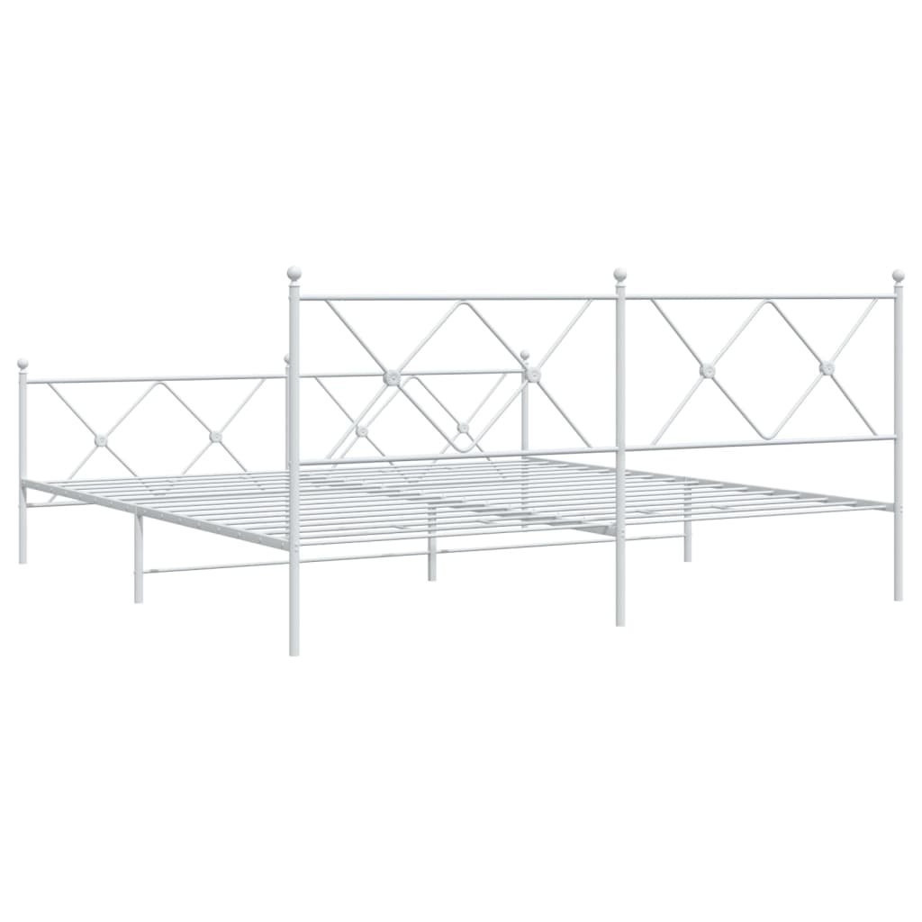 Bedframe met hoofd- en voeteneinde metaal wit 183x213 cm is nu te koop bij PeponiXL, paradijselijk wonen!