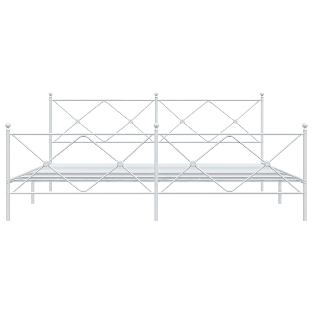 Bedframe met hoofd- en voeteneinde metaal wit 193x203 cm is nu te koop bij PeponiXL, paradijselijk wonen!