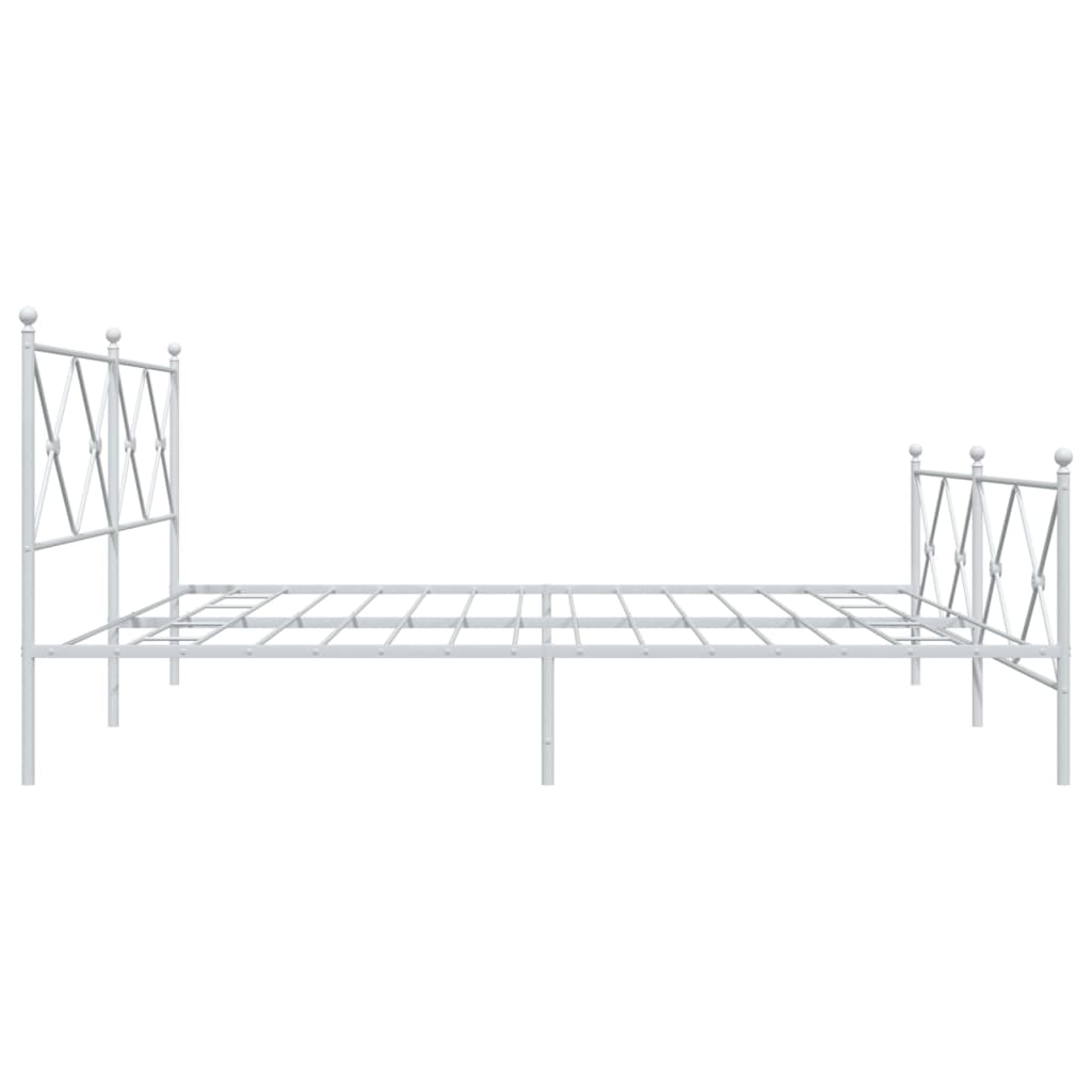 Bedframe met hoofd- en voeteneinde metaal wit 193x203 cm is nu te koop bij PeponiXL, paradijselijk wonen!