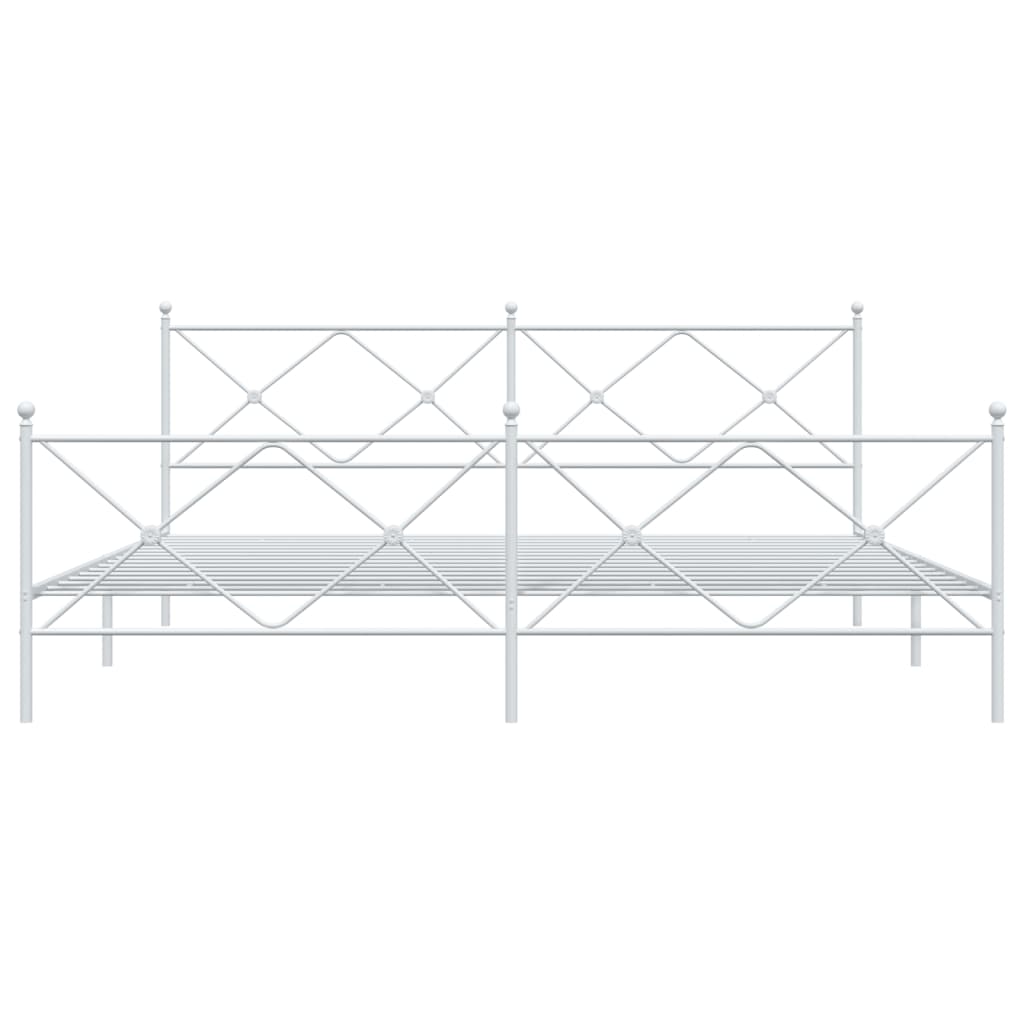 Bedframe met hoofd- en voeteneinde metaal wit 200x200 cm is nu te koop bij PeponiXL, paradijselijk wonen!