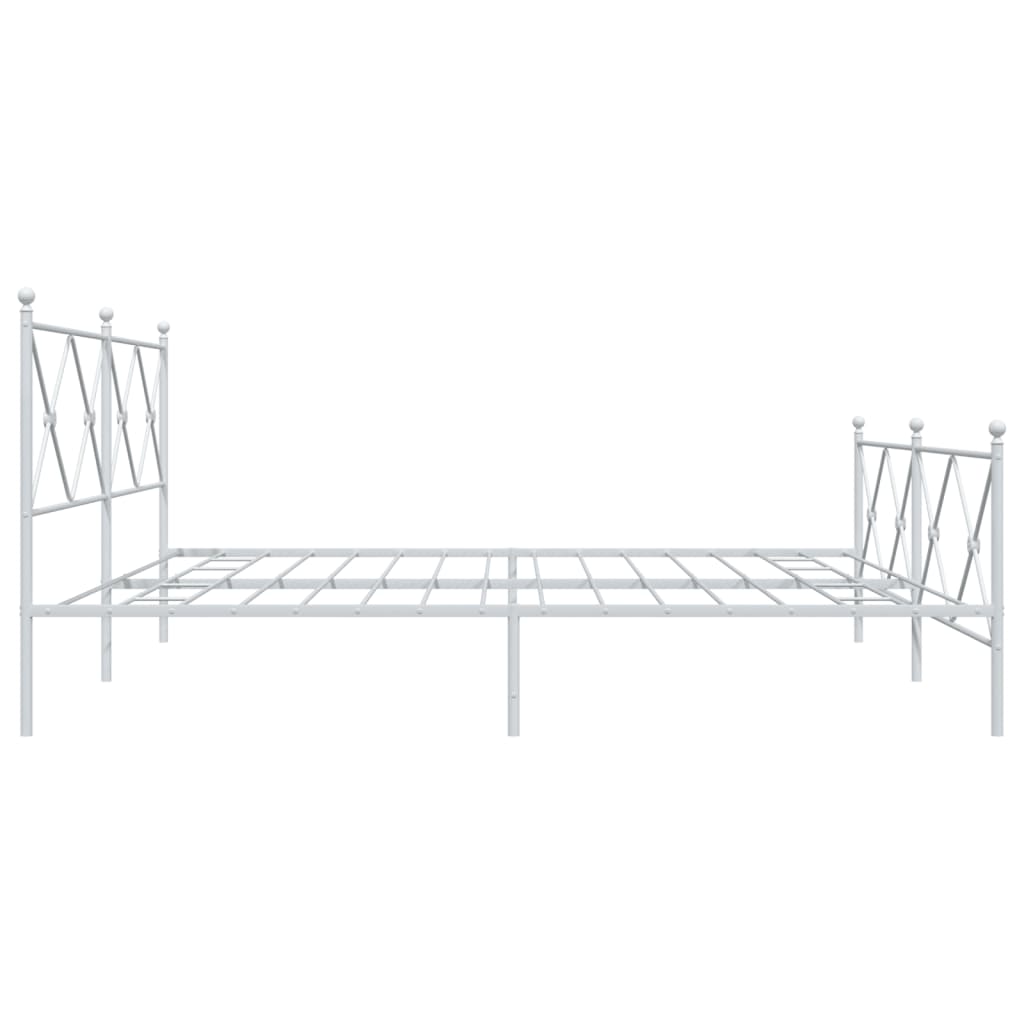 Bedframe met hoofd- en voeteneinde metaal wit 200x200 cm is nu te koop bij PeponiXL, paradijselijk wonen!