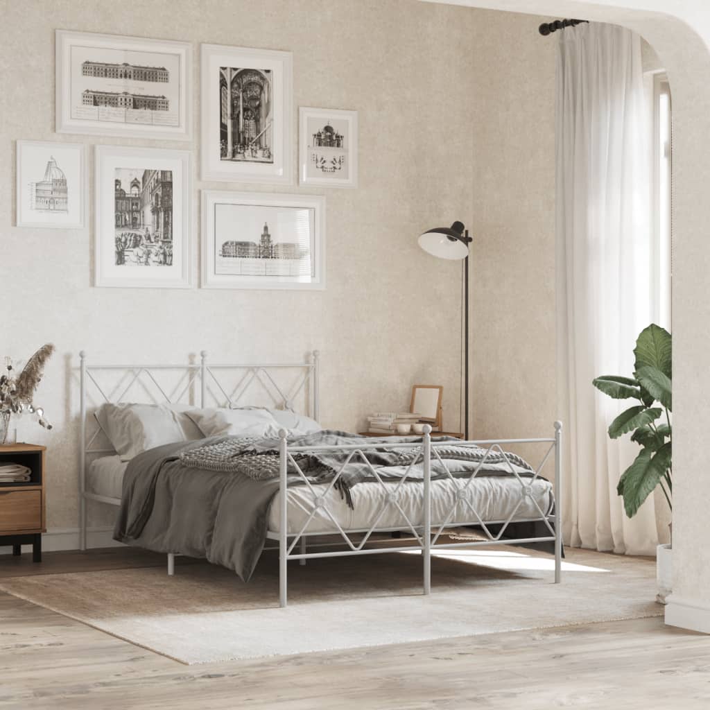 Vervangend hoofdbord 120 cm metaal wit is nu te koop bij PeponiXL, paradijselijk wonen!