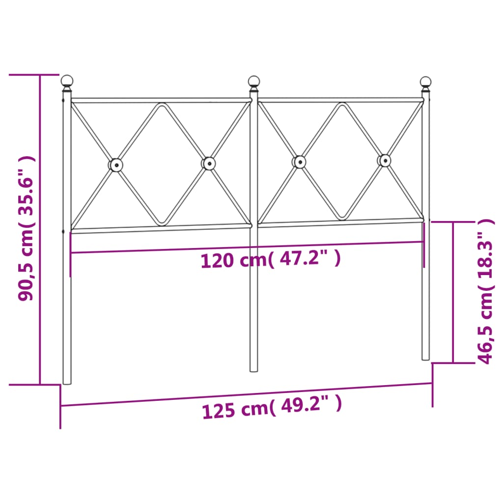 Vervangend hoofdbord 120 cm metaal wit is nu te koop bij PeponiXL, paradijselijk wonen!