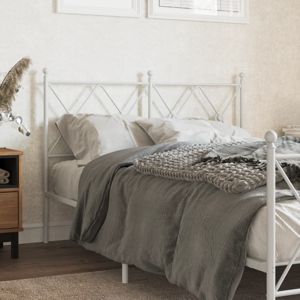 Vervangend hoofdbord 120 cm metaal wit is nu te koop bij PeponiXL, paradijselijk wonen!
