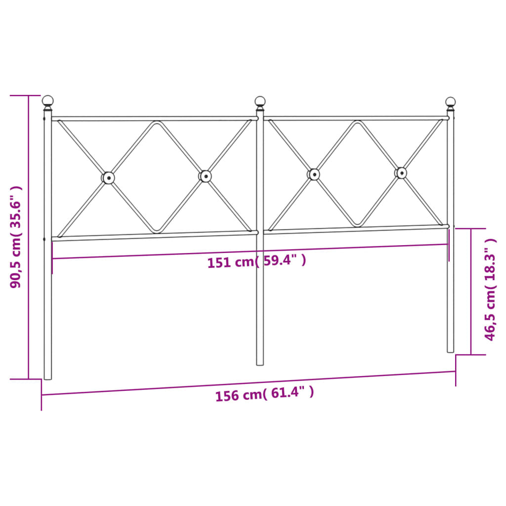 Vervangend hoofdbord 150 cm metaal wit is nu te koop bij PeponiXL, paradijselijk wonen!