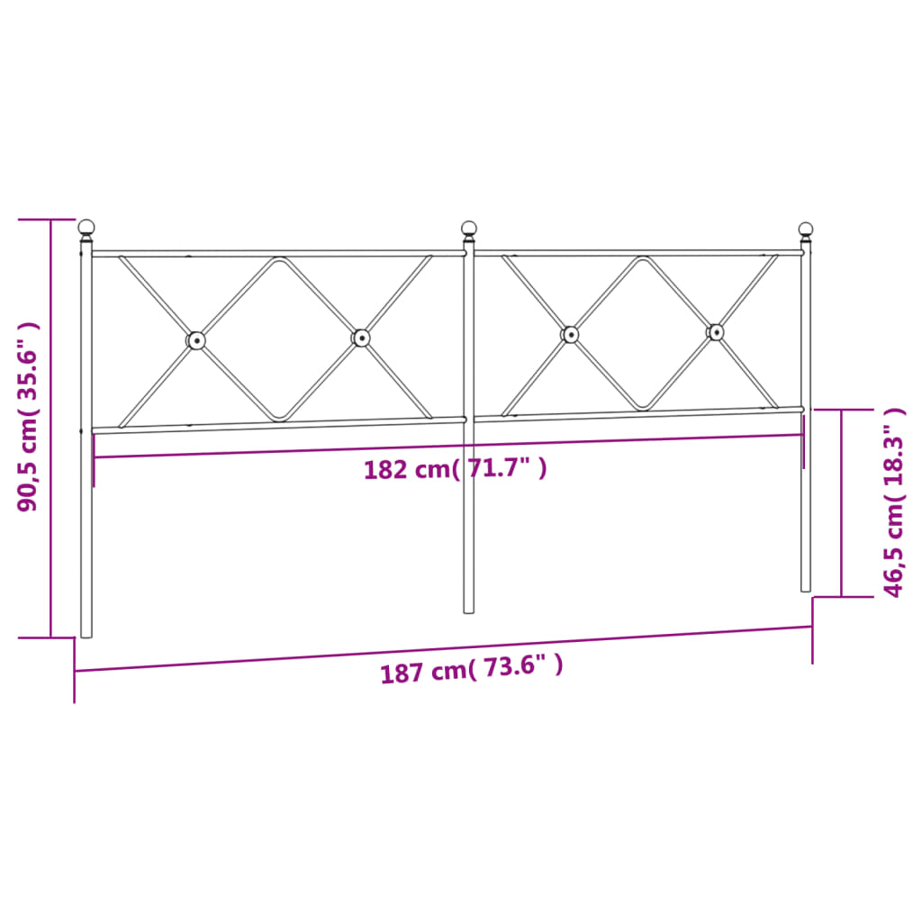 Vervangend hoofdbord 180 cm metaal wit is nu te koop bij PeponiXL, paradijselijk wonen!