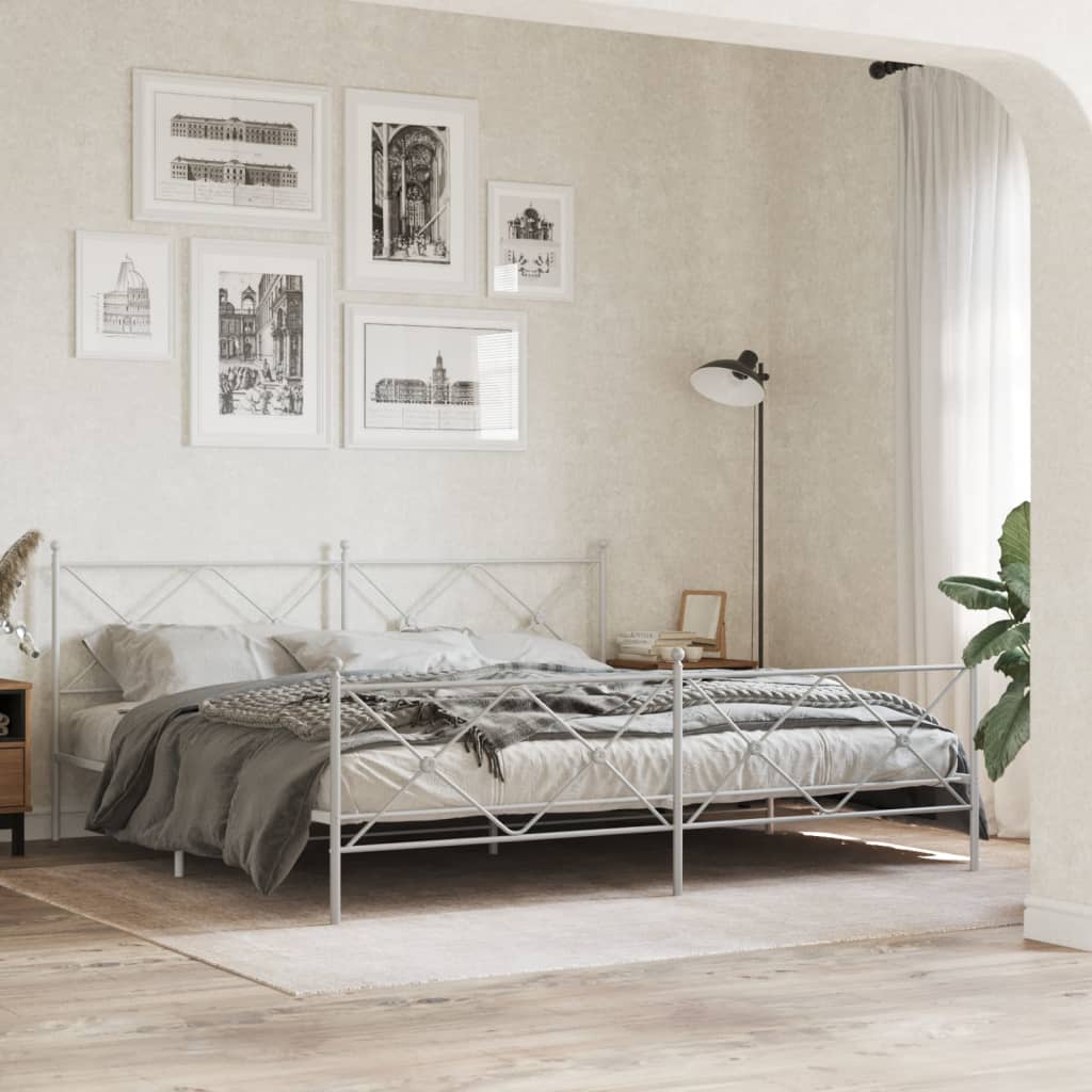 Vervangend hoofdbord 193 cm metaal wit is nu te koop bij PeponiXL, paradijselijk wonen!